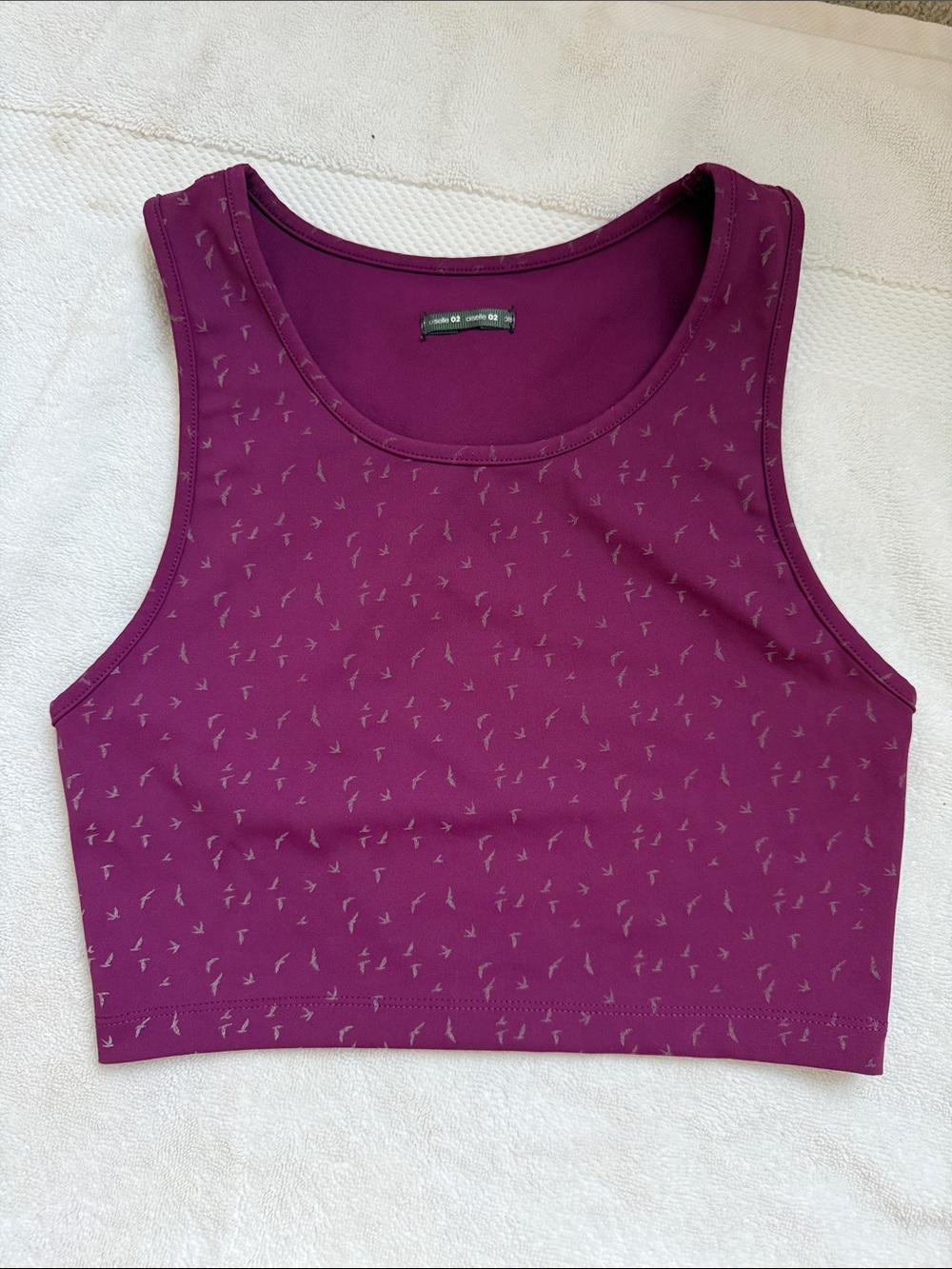 Oiselle Women’s Firecracker Reflective Crop Top - Empire Purple